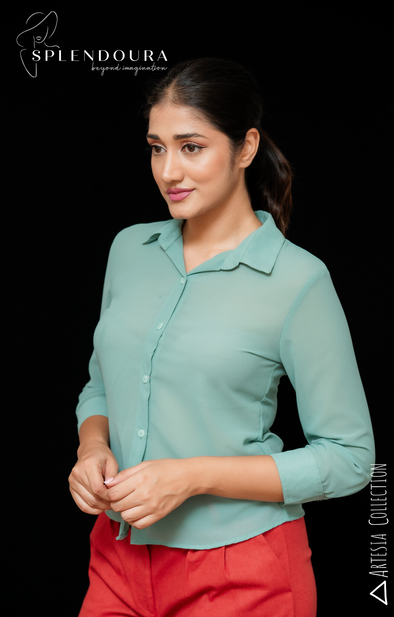 Teal Essence Work Blouse